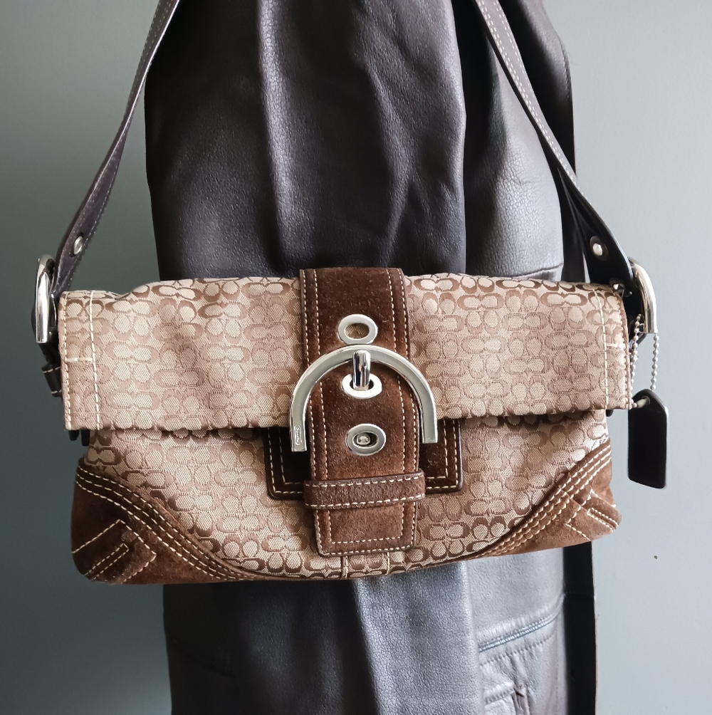 Coach SOHO Canvas/suede Vintage Shoulder Bag